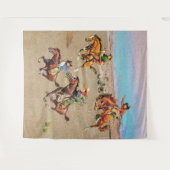 ヴィンテージ西カウボーイキッズオンホース タペストリー (正面(横))