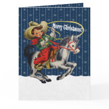 ヴィンテージ西カウボーイキッドホースロープクリスマス