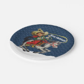 ヴィンテージ西カウボーイキッドホースロープクリスマス ペーパープレート (アングル)