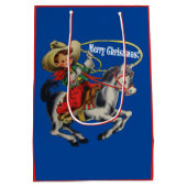 ヴィンテージ西カウボーイキッドホースロープクリスマス ミディアムペーパーバッグ (裏面)