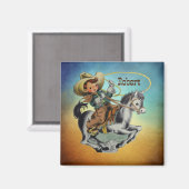 ヴィンテージ西カウボーイキッド馬にロープ マグネット (正面/裏面)