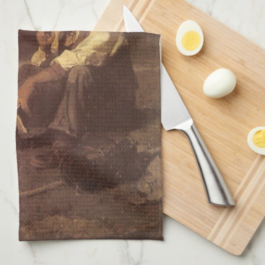 ヴィンテージ西カウボーイズ、プレインズハーダーby NC Wyeth キッチンタオル (四つ折り)