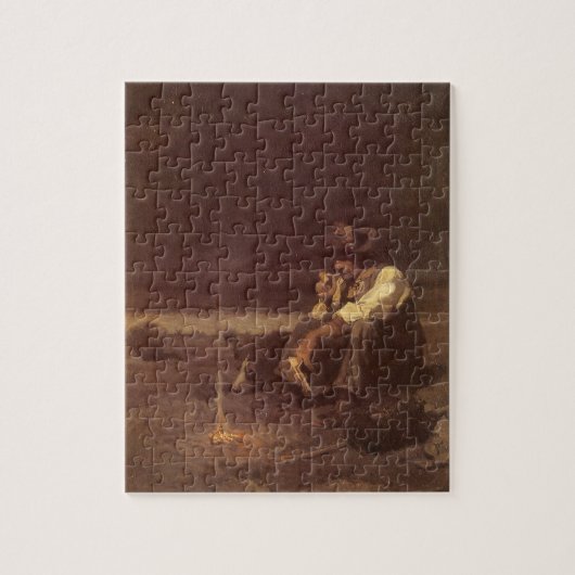 ヴィンテージ西カウボーイズ、プレインズハーダーby NC Wyeth ジグソーパズル (縦)