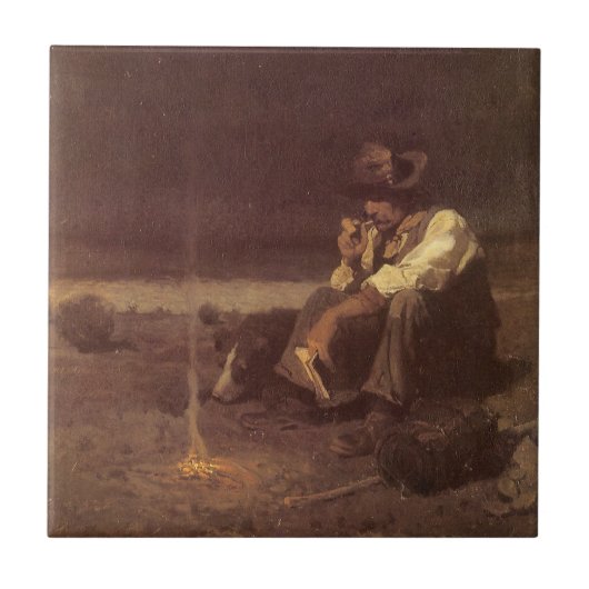 ヴィンテージ西カウボーイズ、プレインズハーダーby NC Wyeth タイル (正面)