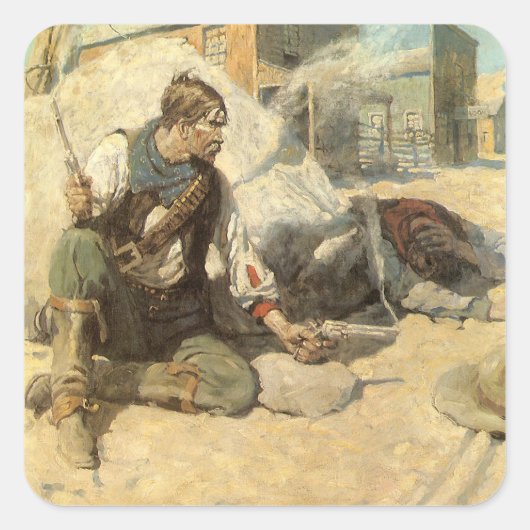 ヴィンテージ西カウボーイズ、ホパロンby NC Wyeth スクエアシール (正面)