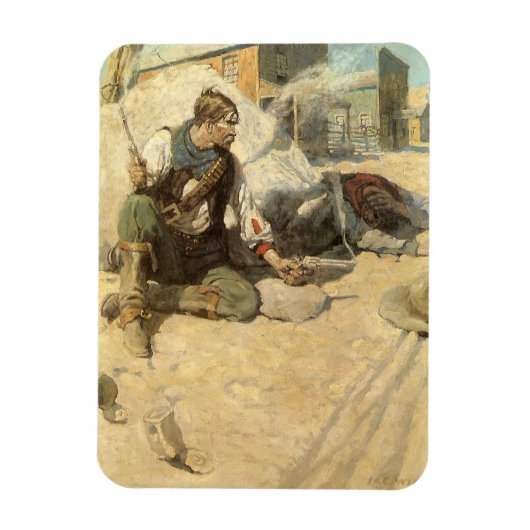 ヴィンテージ西カウボーイズ、ホパロンby NC Wyeth マグネット (縦)