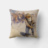 ヴィンテージ西カウボーイズ、In the Corral by NC Wyeth クッション (裏面)