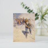 ヴィンテージ西カウボーイズ、In the Corral by NC Wyeth ポストカード (スタンド正面)