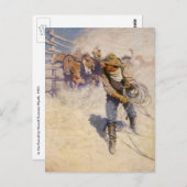 ヴィンテージ西カウボーイズ、In the Corral by NC Wyeth ポストカード (正面/裏面)