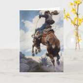 ヴィンテージ西カウボーイズ、NCワイースによるバッキング カード (黄色い花)