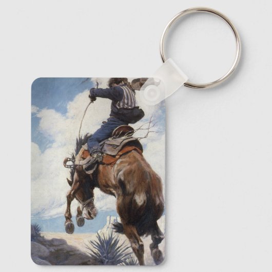 ヴィンテージ西カウボーイズ、NCワイースによるバッキング キーホルダー (裏面)