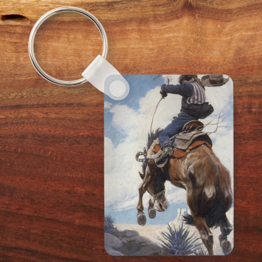ヴィンテージ西カウボーイズ、NCワイースによるバッキング キーホルダー (正面)