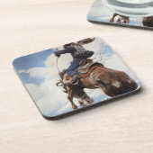 ヴィンテージ西カウボーイズ、NCワイースによるバッキング コースター (左側)