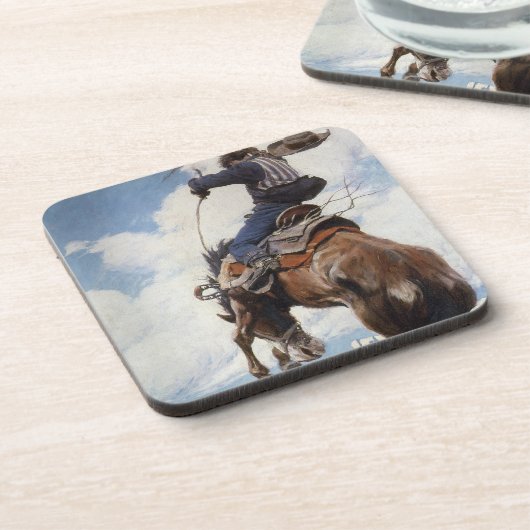 ヴィンテージ西カウボーイズ、NCワイースによるバッキング コースター (左側)