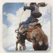 ヴィンテージ西カウボーイズ、NCワイースによるバッキング コースター (正面)