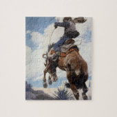 ヴィンテージ西カウボーイズ、NCワイースによるバッキング ジグソーパズル (縦)