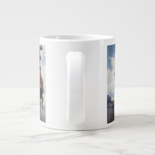 ヴィンテージ西カウボーイズ、NCワイースによるバッキング ジャンボコーヒーマグカップ (裏面)