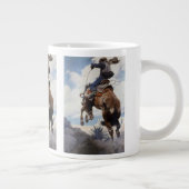 ヴィンテージ西カウボーイズ、NCワイースによるバッキング ジャンボコーヒーマグカップ (右)