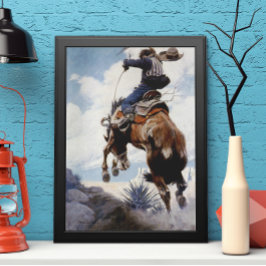 ヴィンテージ西カウボーイズ、NCワイースによるバッキング ポスター