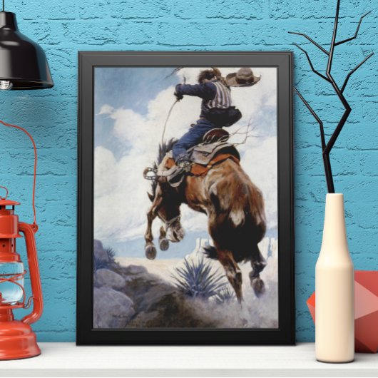 ヴィンテージ西カウボーイズ、NCワイースによるバッキング ポスター