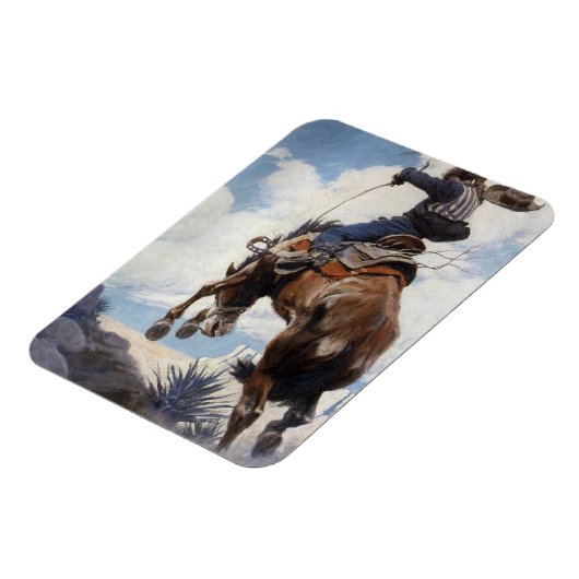 ヴィンテージ西カウボーイズ、NCワイースによるバッキング マグネット (左側)