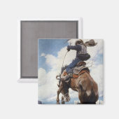 ヴィンテージ西カウボーイズ、NCワイースによるバッキング マグネット (正面/裏面)