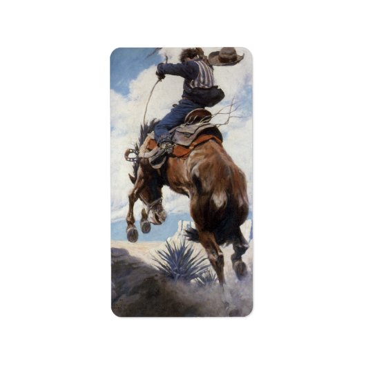 ヴィンテージ西カウボーイズ、NCワイースによるバッキング ラベル (正面)