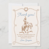 ヴィンテージ西カウボーイバースデーパーティー サンキューカード (正面)