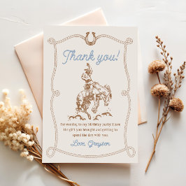 ヴィンテージ西カウボーイバースデーパーティー サンキューカード