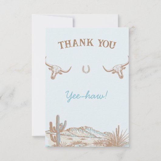 ヴィンテージ西カウボーイファースト・ロデオ1歳 サンキューカード (裏面)