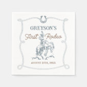 ヴィンテージ西カウボーイファースト・ロデオ1歳 スタンダードカクテルナプキン (正面)