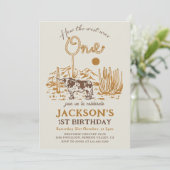 ヴィンテージ西カウボーイファースト・ロデオ1歳 招待状 (スタンド正面)