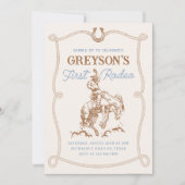 ヴィンテージ西カウボーイファースト・ロデオ1歳 招待状 (正面)