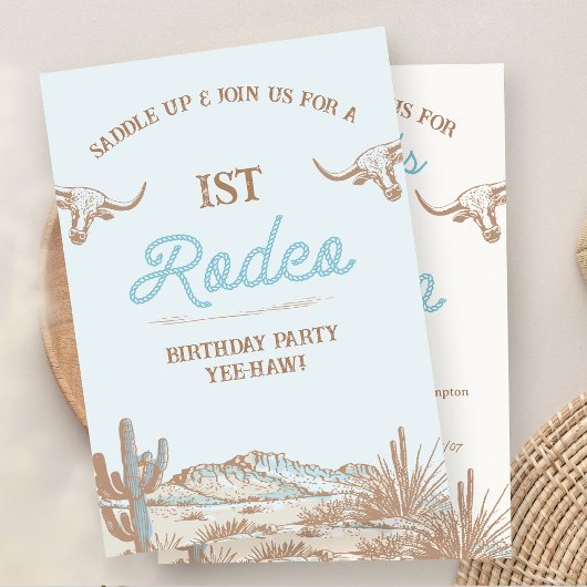 ヴィンテージ西カウボーイファースト・ロデオ1歳 招待状