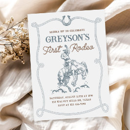 ヴィンテージ西カウボーイファースト・ロデオ1歳 招待状