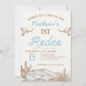 ヴィンテージ西カウボーイファースト・ロデオ1歳 招待状 (正面)