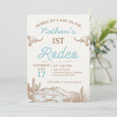 ヴィンテージ西カウボーイファースト・ロデオ1歳 招待状 (スタンド正面)