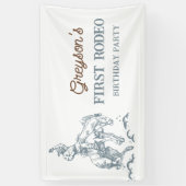 ヴィンテージ西カウボーイファースト・ロデオ1歳 横断幕 (縦)