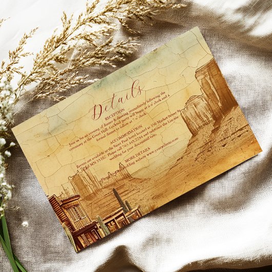 ヴィンテージ西カウボーイ素朴カントリー結婚式 エンクロージャーカード