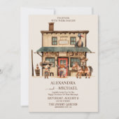 ヴィンテージ西カウボーイ素朴カントリー結婚式 招待状 (正面)