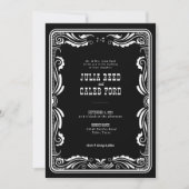 ヴィンテージ西カウボーイ素朴カントリー結婚式 招待状 (正面)