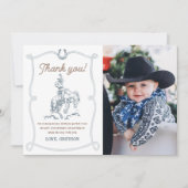 ヴィンテージ西カウボーイ誕生日写真 サンキューカード (正面)