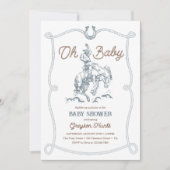 ヴィンテージ西カウボーイ赤ちゃんシャワー 招待状 (正面)