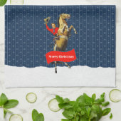 ヴィンテージ西カウボーイ飼育馬クリスマス キッチンタオル (折り畳み)