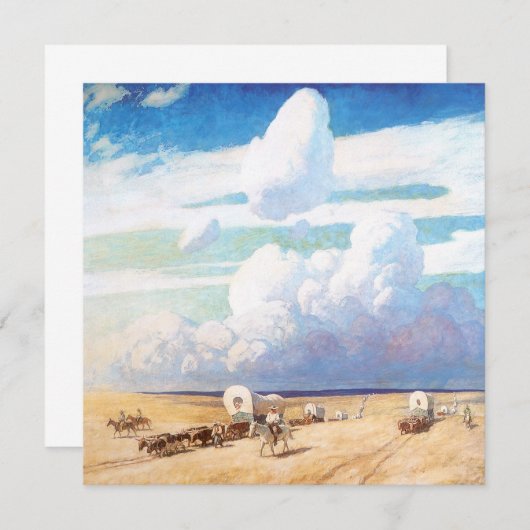 ヴィンテージ西カウボーイ、ワイエスの幌馬車 (正面/裏面)