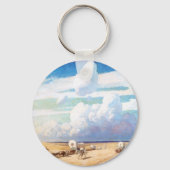 ヴィンテージ西カウボーイ、ワイエスの幌馬車 キーホルダー (正面)