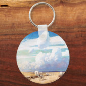 ヴィンテージ西カウボーイ、ワイエスの幌馬車 キーホルダー (正面)