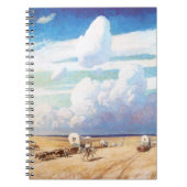 ヴィンテージ西カウボーイ、ワイエスの幌馬車 ノートブック (正面)