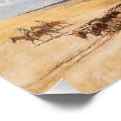 ヴィンテージ西カウボーイ、ワイエスの幌馬車 ポスター (コーナー)