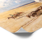 ヴィンテージ西カウボーイ、ワイエスの幌馬車 ポスター (角)